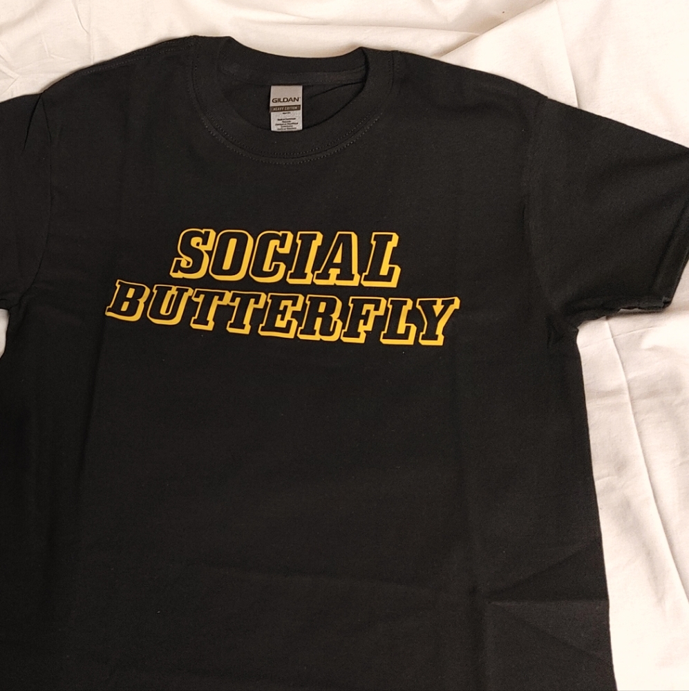 Graphic tee with a message (black & yellow) by AMOYCREATES.COM